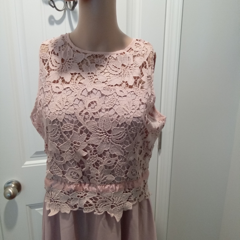 Elegant Pink Lace Dress Size L NWT Wedding, Formal - Picture 4 of 10